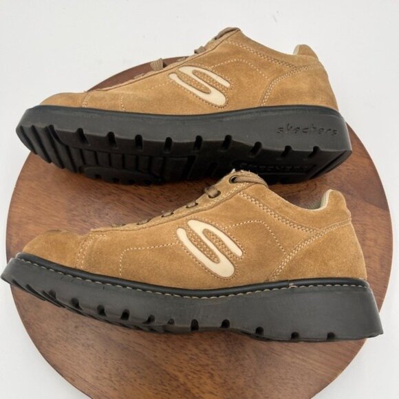 Skechers Vintage Y2K 90s Chunky Platform Suede Leather Retro Oxford Shoes SZ 8.5 - Picture 4 of 9